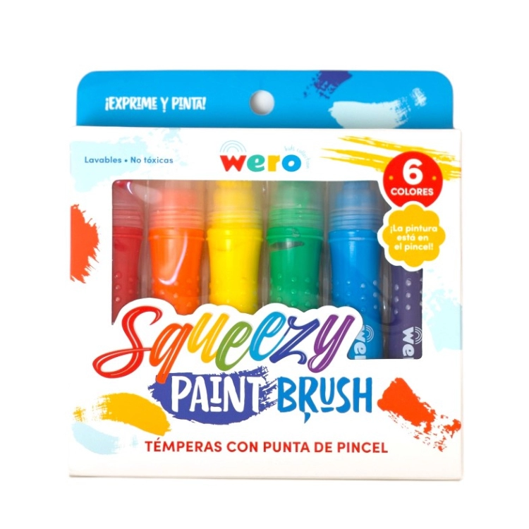 Tempera Wero Squeezy Punta Pincel x 6 Art.WE4197